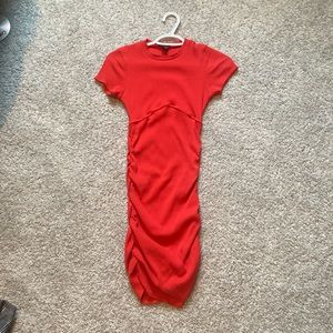 Red form fitting dress, stretchable